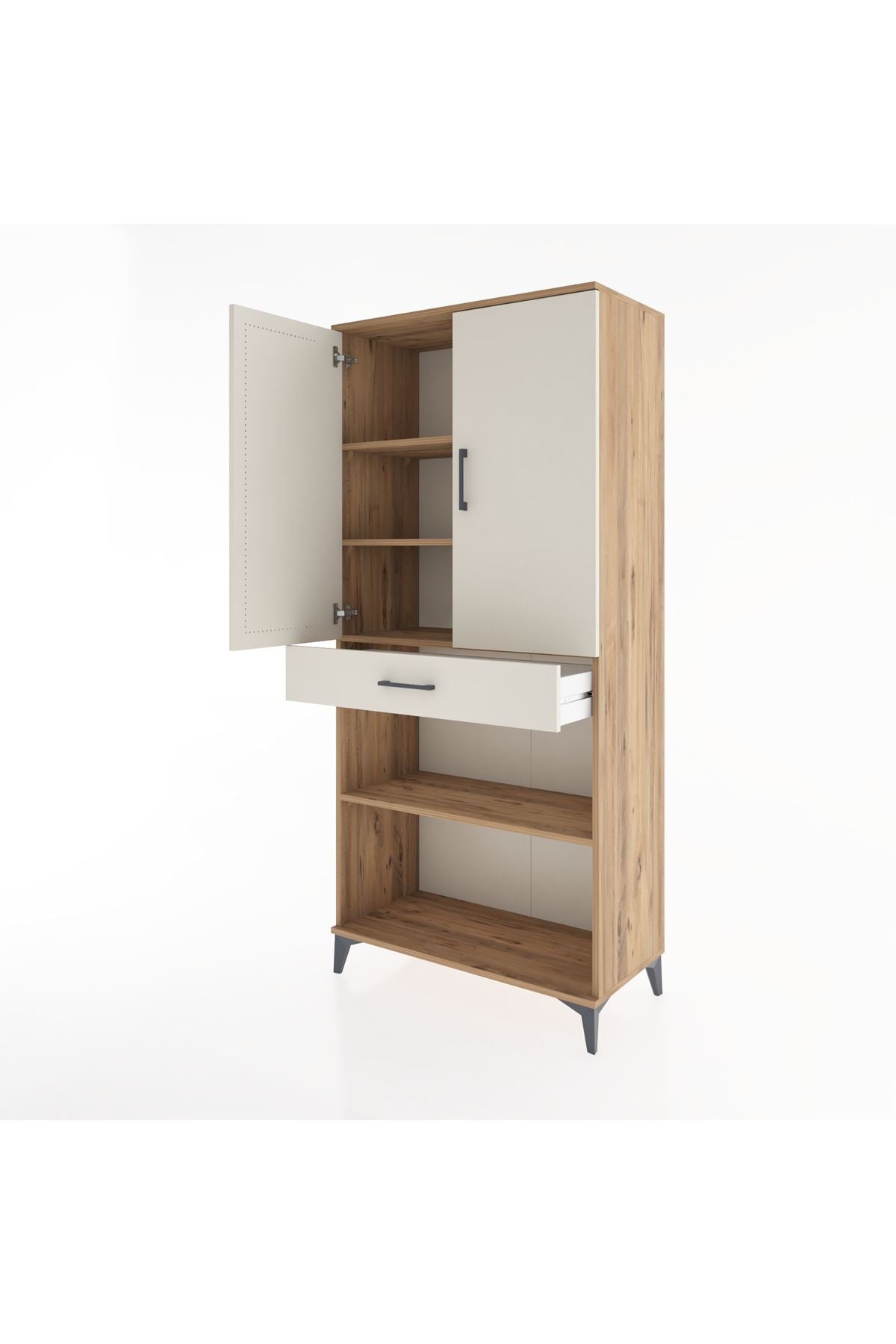 Hyperion Dolap 4 Raflı Tek Çekmeceli 2 Kapaklı 88x44x195 - S60M072V7B