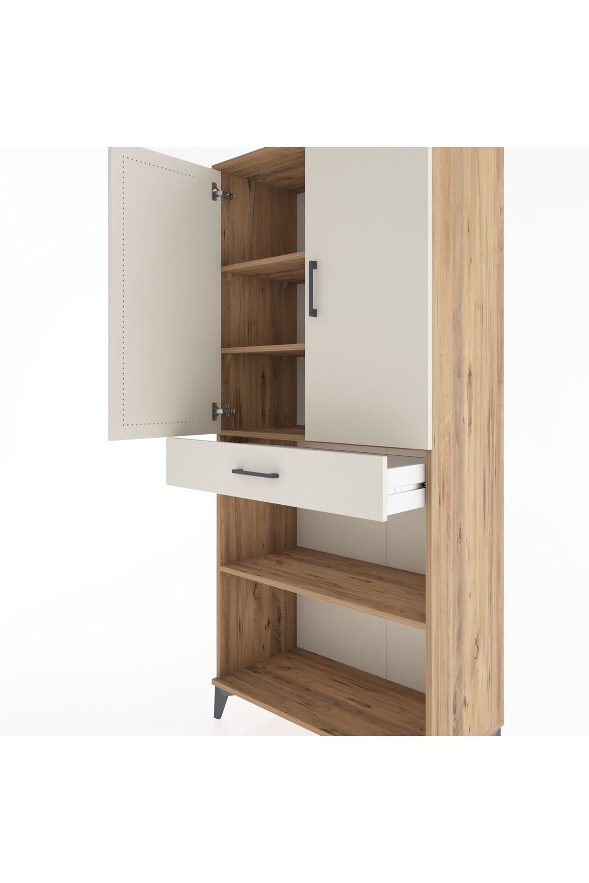 Hyperion Dolap 4 Raflı Tek Çekmeceli 2 Kapaklı 88x44x195 - S60M072V7B