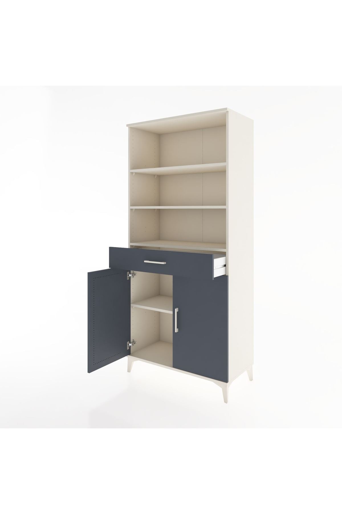 Hyperion Dolap 4 Raflı Tek Çekmeceli 2 Kapaklı 88x44x195 - S60M073V2B