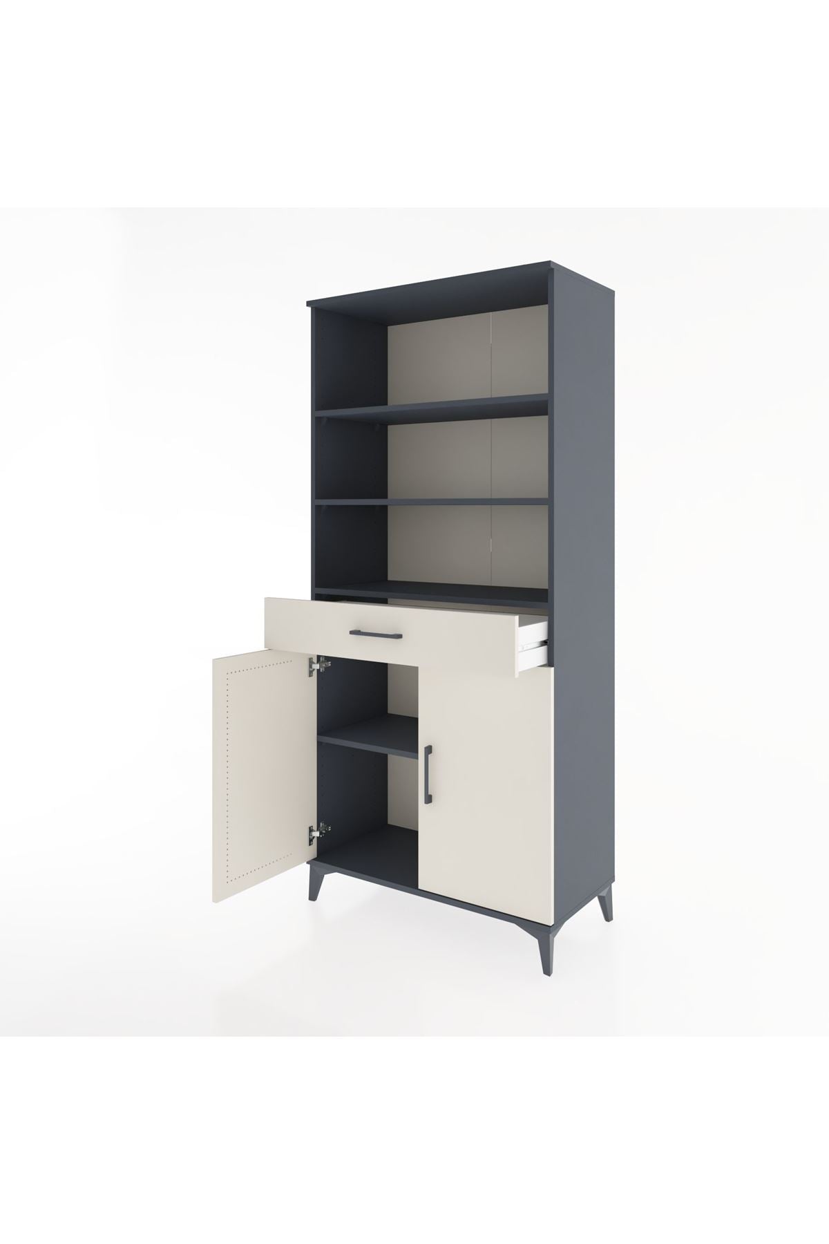 Hyperion Dolap 4 Raflı Tek Çekmeceli 2 Kapaklı 88x44x195 - S60M073V4B