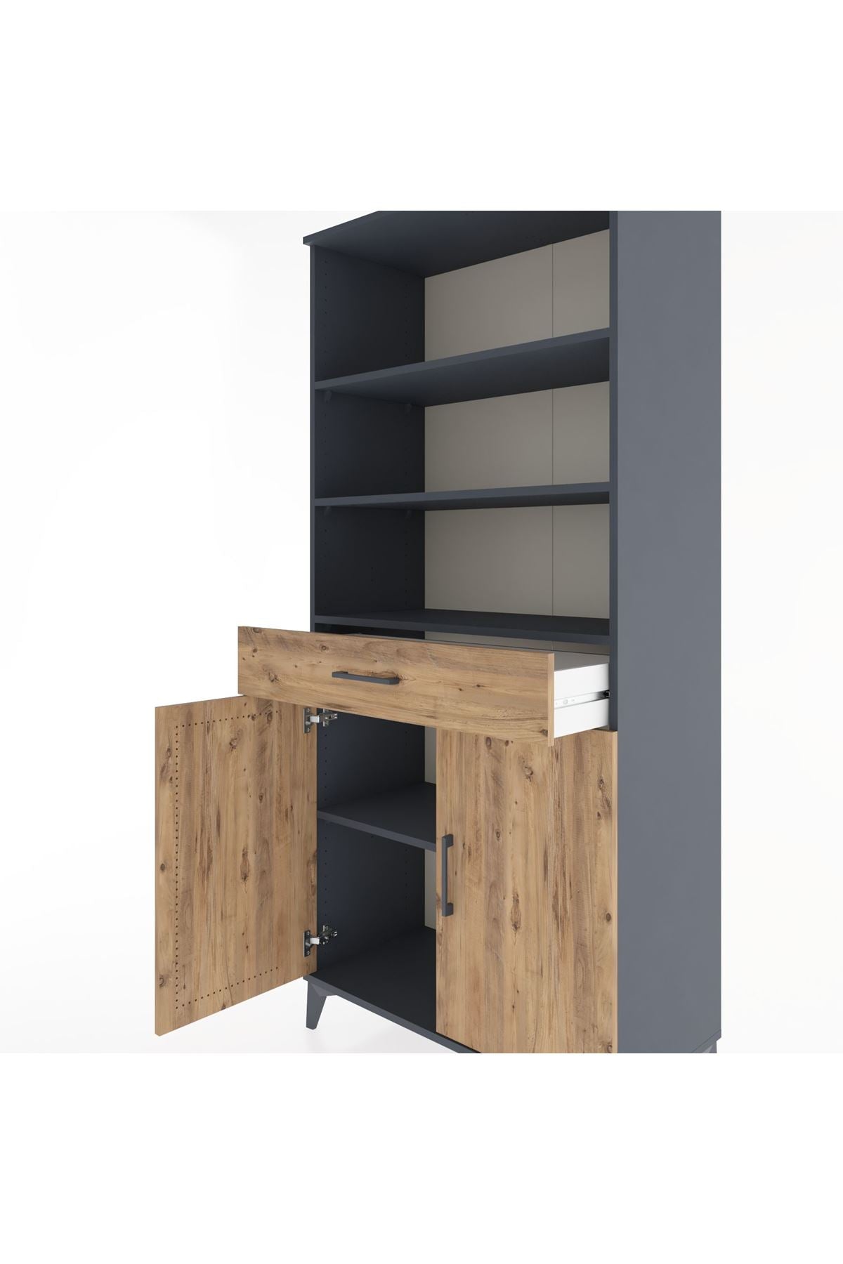 Hyperion Dolap 4 Raflı Tek Çekmeceli 2 Kapaklı 88x44x195 - S60M073V6B