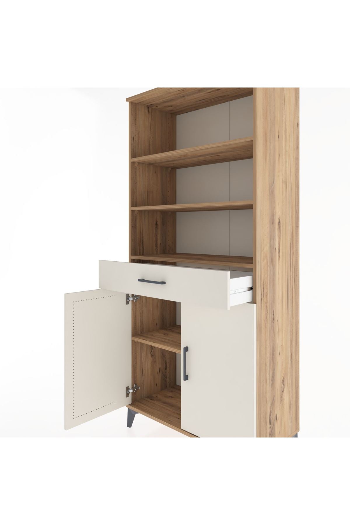 Hyperion Dolap 4 Raflı Tek Çekmeceli 2 Kapaklı 88x44x195 - S60M073V7B