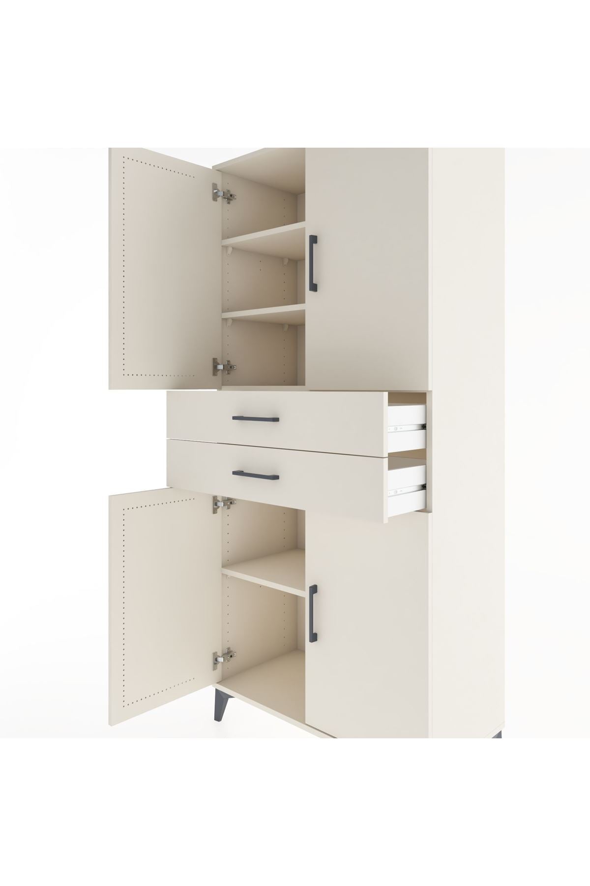Hyperion Dolap 4 Raflı 2 Çekmeceli 4 Kapaklı 88x44x195 - S60M074V1B