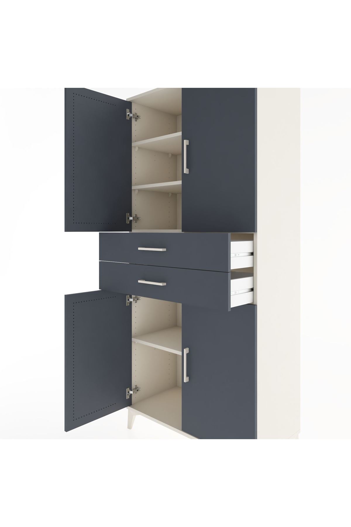 Hyperion Dolap 4 Raflı 2 Çekmeceli 4 Kapaklı 88x44x195 - S60M074V2B