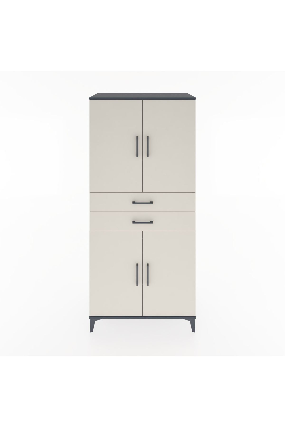 Hyperion Dolap 4 Raflı 2 Çekmeceli 4 Kapaklı 88x44x195 - S60M074V4B