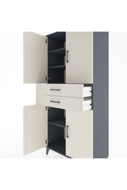 Hyperion Dolap 4 Raflı 2 Çekmeceli 4 Kapaklı 88x44x195 - S60M074V4B