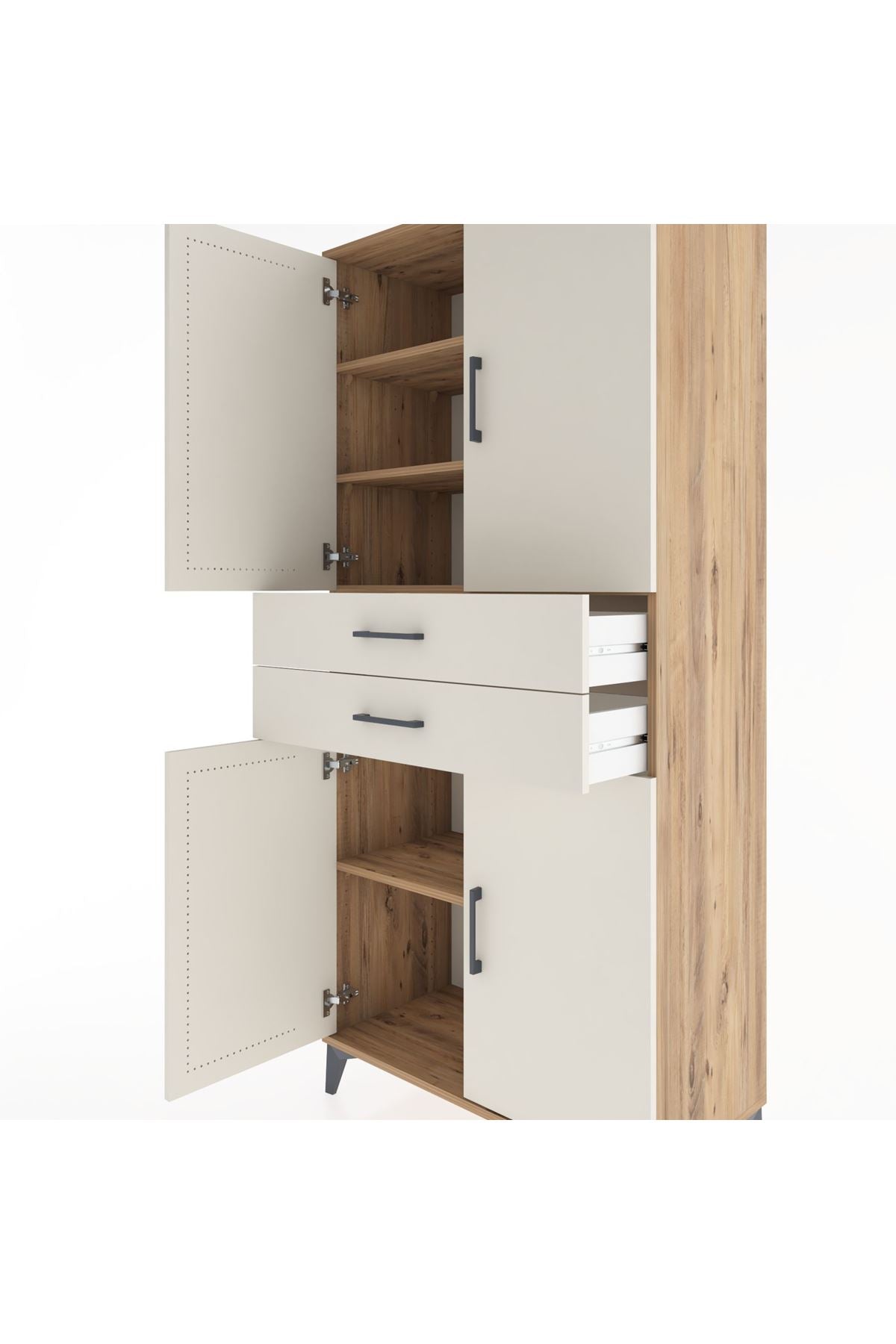 Hyperion Dolap 4 Raflı 2 Çekmeceli 4 Kapaklı 88x44x195 - S60M074V7B