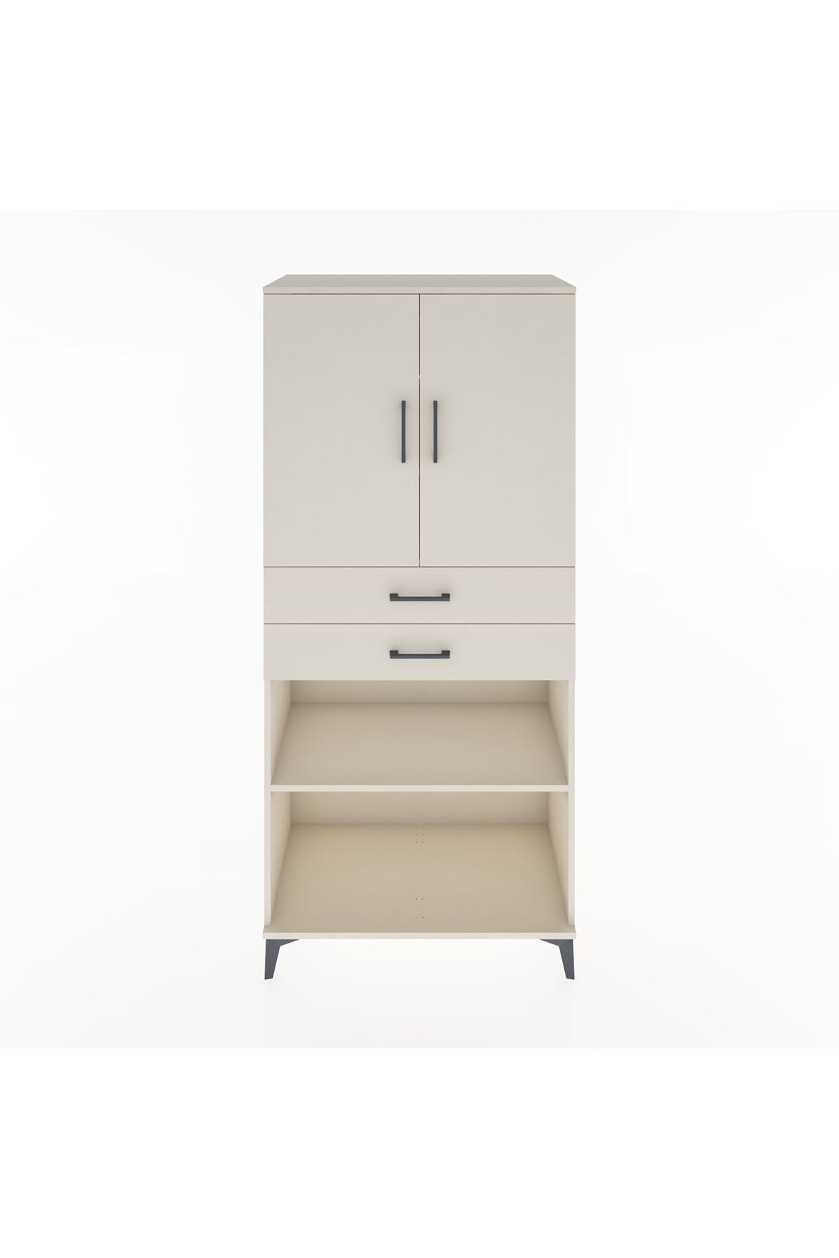 Hyperion Dolap 4 Raflı 2 Çekmeceli 2 Kapaklı 88x44x195 - S60M075V1B