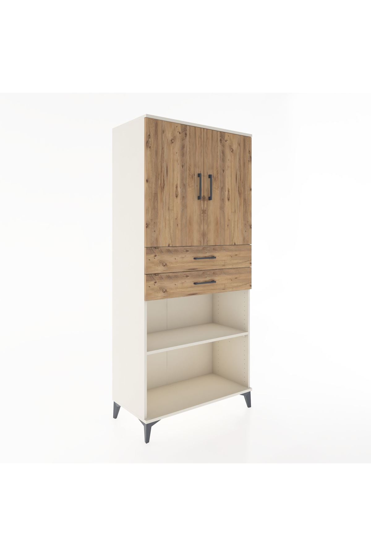 Hyperion Dolap 4 Raflı 2 Çekmeceli 2 Kapaklı 88x44x195 - S60M075V3B