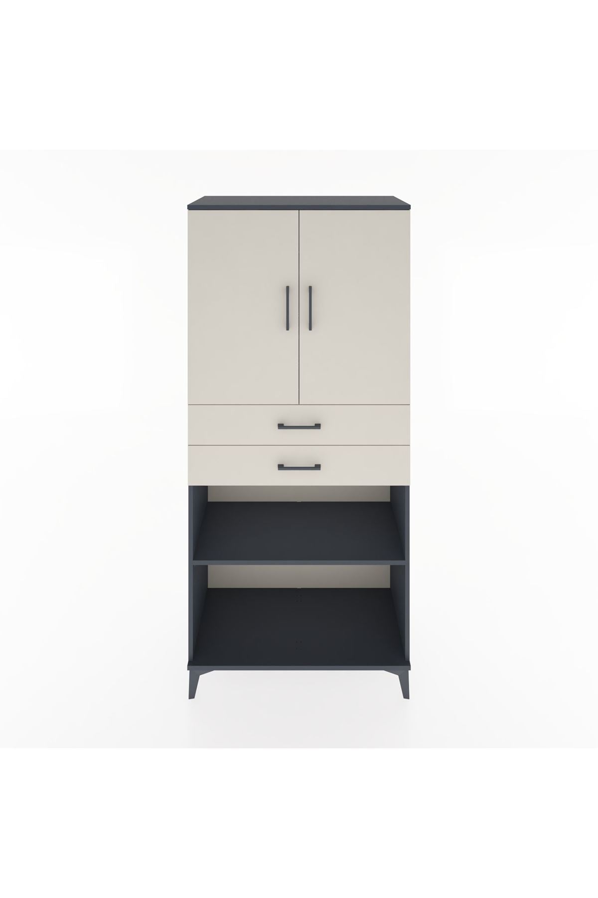 Hyperion Dolap 4 Raflı 2 Çekmeceli 2 Kapaklı 88x44x195 - S60M075V4B