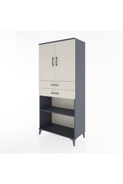 Hyperion Dolap 4 Raflı 2 Çekmeceli 2 Kapaklı 88x44x195 - S60M075V4B