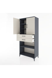 Hyperion Dolap 4 Raflı 2 Çekmeceli 2 Kapaklı 88x44x195 - S60M075V4B
