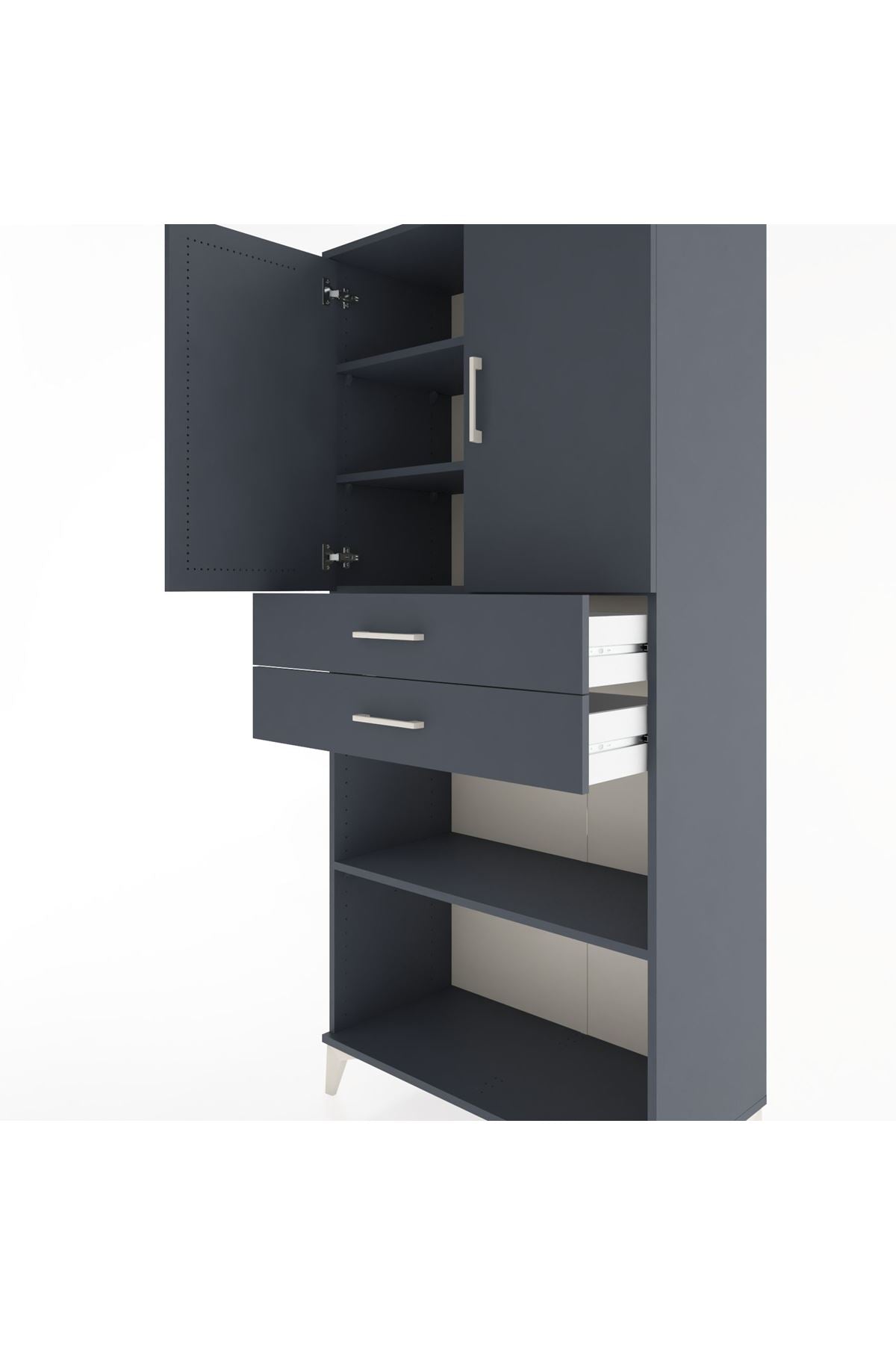 Hyperion Dolap 4 Raflı 2 Çekmeceli 2 Kapaklı 88x44x195 - S60M075V5B