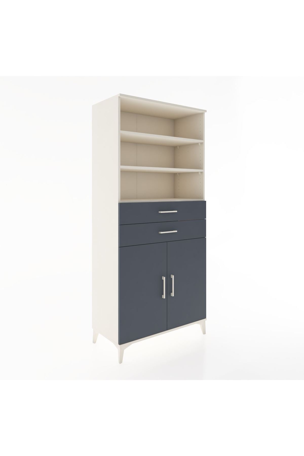 Hyperion Dolap 4 Raflı 2 Çekmeceli 2 Kapaklı 88x44x195 - S60M076V2B