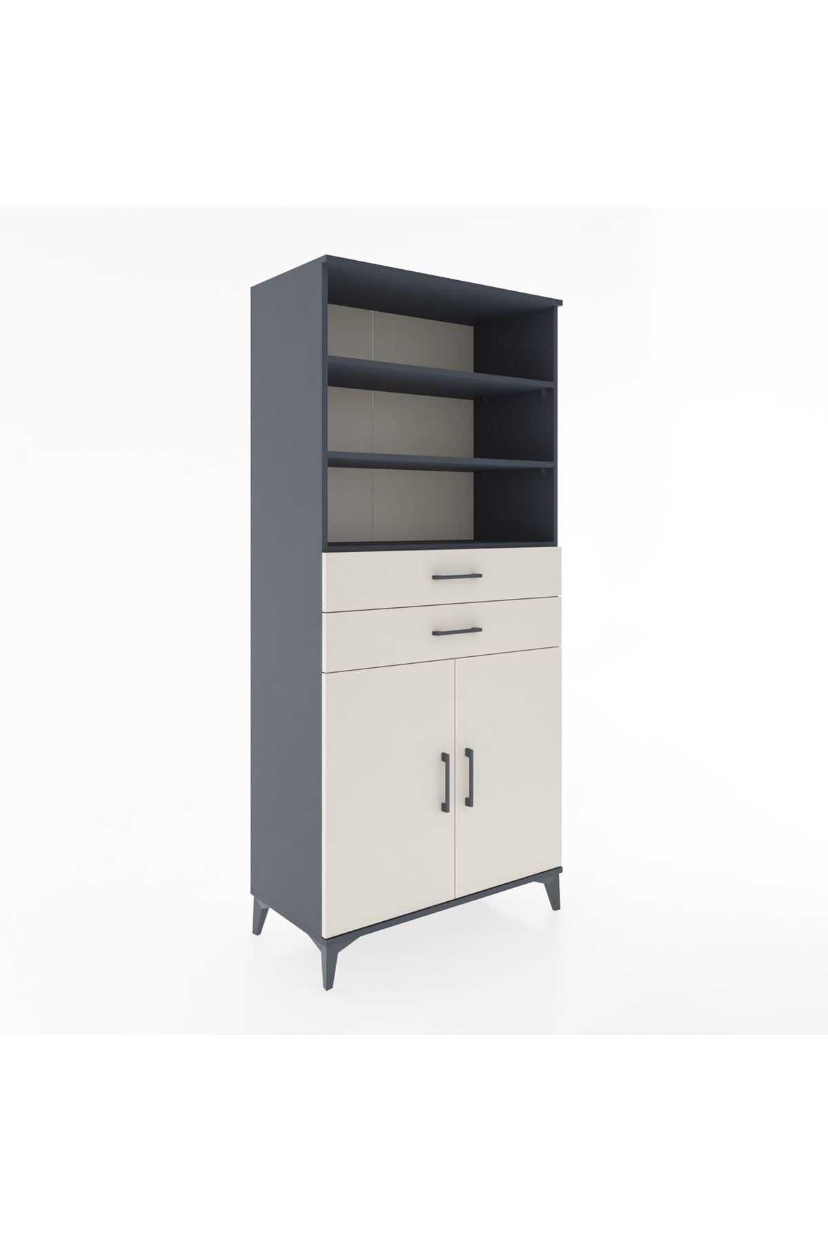 Hyperion Dolap 4 Raflı 2 Çekmeceli 2 Kapaklı 88x44x195 - S60M076V4B