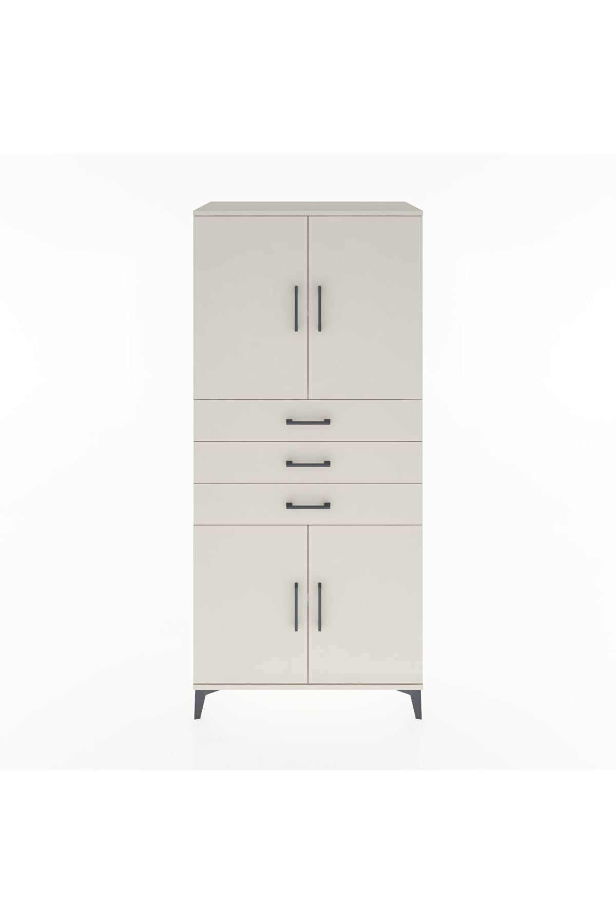 Hyperion Dolap 3 Raflı 3 Çekmeceli 4 Kapaklı 88x44x195 - S60M077V1B