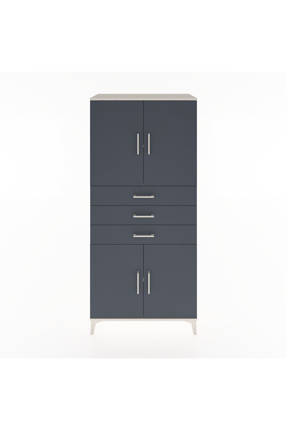 Hyperion Dolap 3 Raflı 3 Çekmeceli 4 Kapaklı 88x44x195 - S60M077V2B