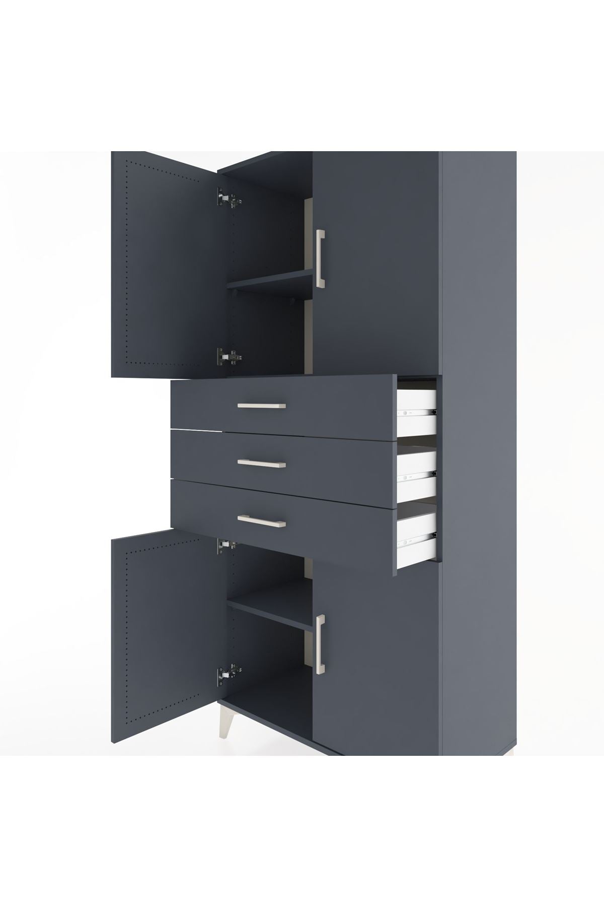 Hyperion Dolap 3 Raflı 3 Çekmeceli 4 Kapaklı 88x44x195 - S60M077V5B