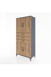 Hyperion Dolap 3 Raflı 3 Çekmeceli 4 Kapaklı 88x44x195 - S60M077V6B