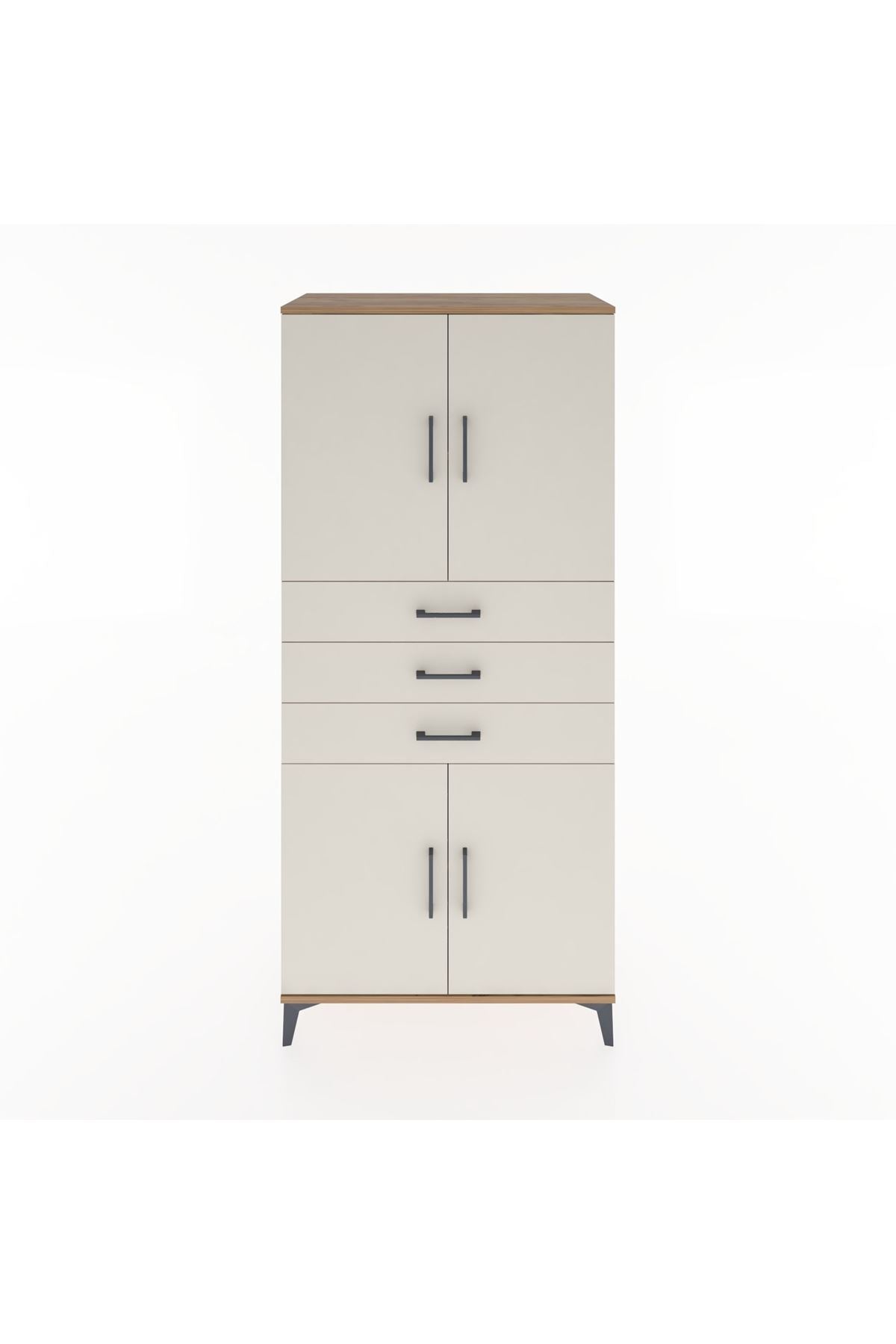 Hyperion Dolap 3 Raflı 3 Çekmeceli 4 Kapaklı 88x44x195 - S60M077V7B