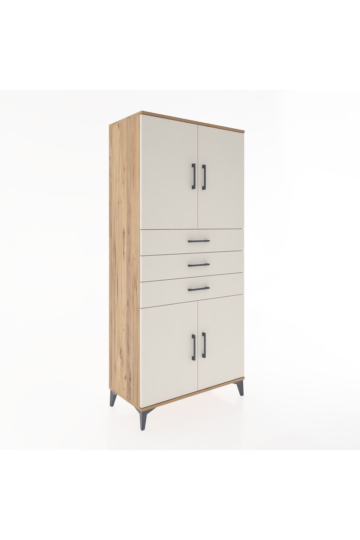 Hyperion Dolap 3 Raflı 3 Çekmeceli 4 Kapaklı 88x44x195 - S60M077V7B