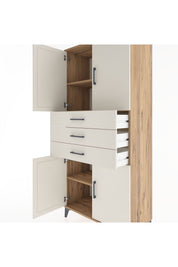 Hyperion Dolap 3 Raflı 3 Çekmeceli 4 Kapaklı 88x44x195 - S60M077V7B