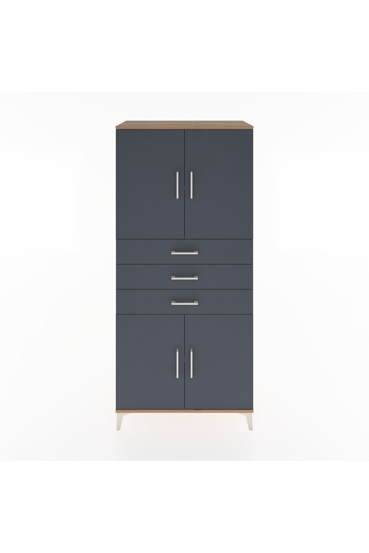 Hyperion Dolap 3 Raflı 3 Çekmeceli 4 Kapaklı 88x44x195 - S60M077V8B