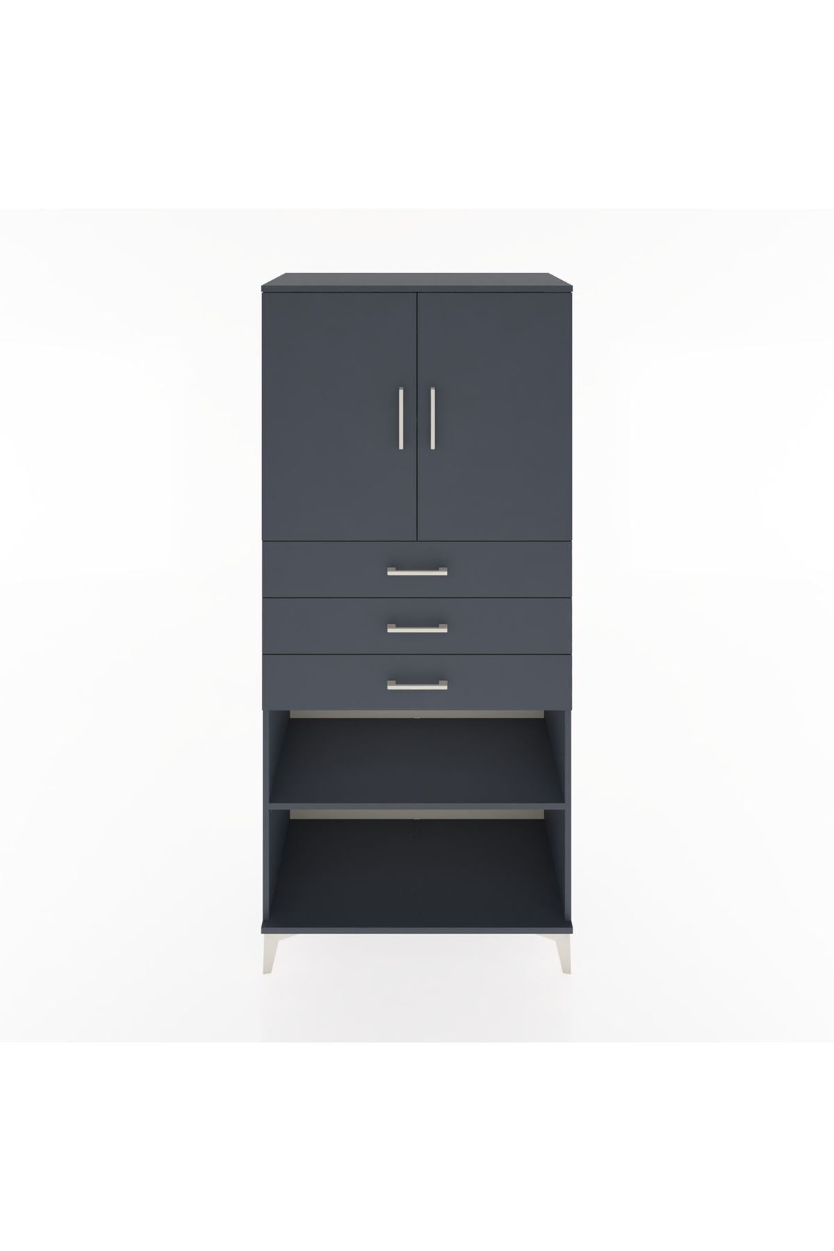 Hyperion Dolap 3 Raflı 3 Çekmeceli 2 Kapaklı 88x44x195 - S60M078V5B