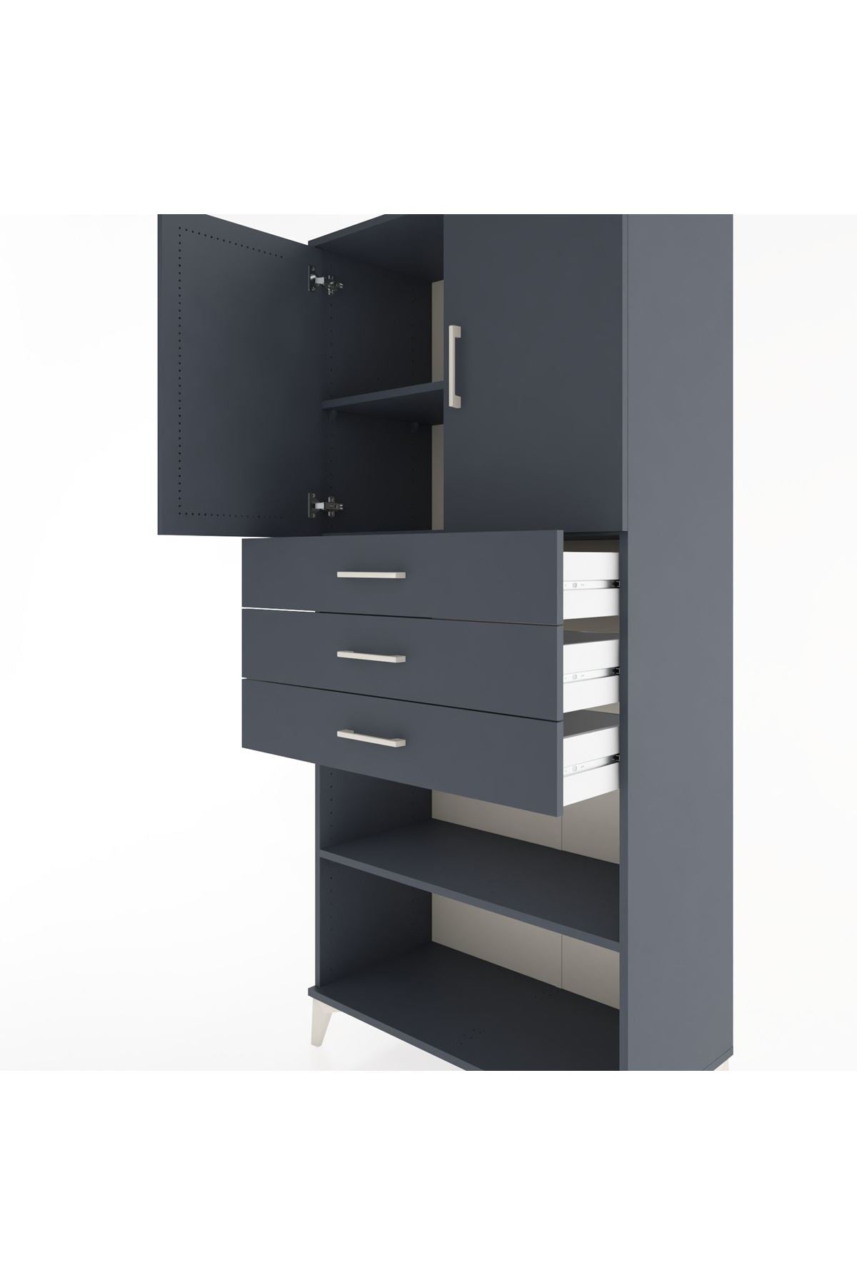 Hyperion Dolap 3 Raflı 3 Çekmeceli 2 Kapaklı 88x44x195 - S60M078V5B