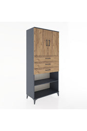 Hyperion Dolap 3 Raflı 3 Çekmeceli 2 Kapaklı 88x44x195 - S60M078V6B