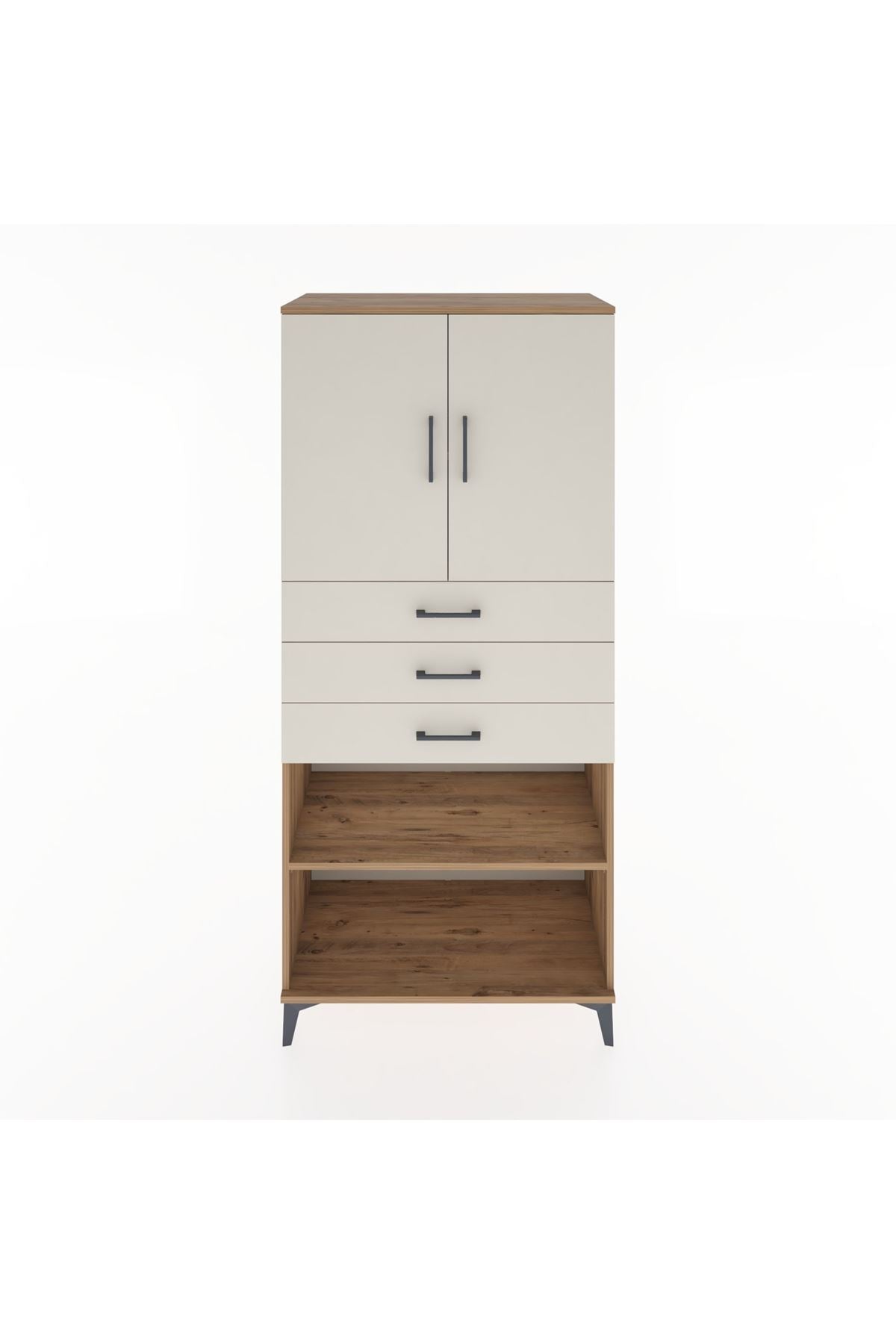 Hyperion Dolap 3 Raflı 3 Çekmeceli 2 Kapaklı 88x44x195 - S60M078V7B