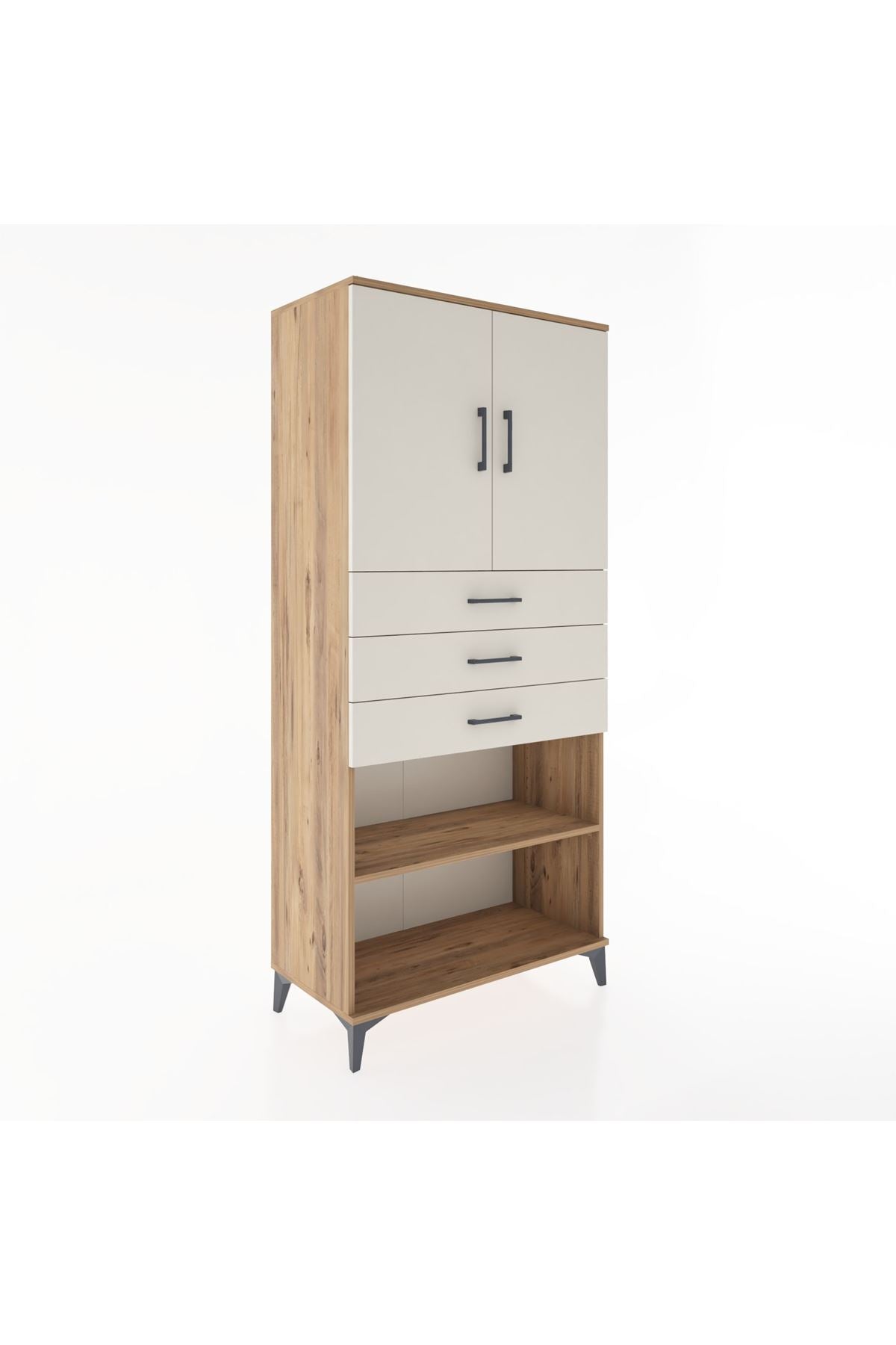 Hyperion Dolap 3 Raflı 3 Çekmeceli 2 Kapaklı 88x44x195 - S60M078V7B