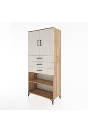 Hyperion Dolap 3 Raflı 3 Çekmeceli 2 Kapaklı 88x44x195 - S60M078V7B