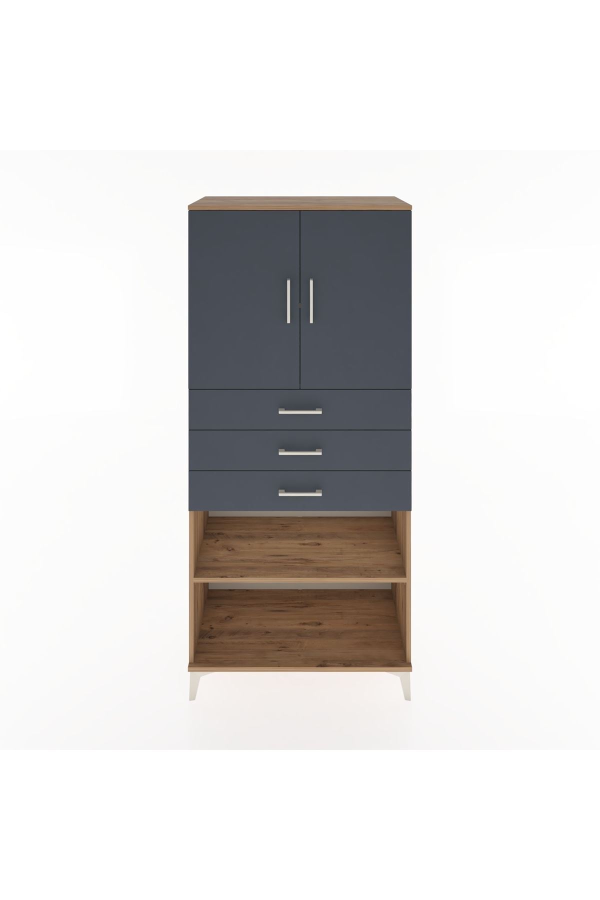 Hyperion Dolap 3 Raflı 3 Çekmeceli 2 Kapaklı 88x44x195 - S60M078V8B