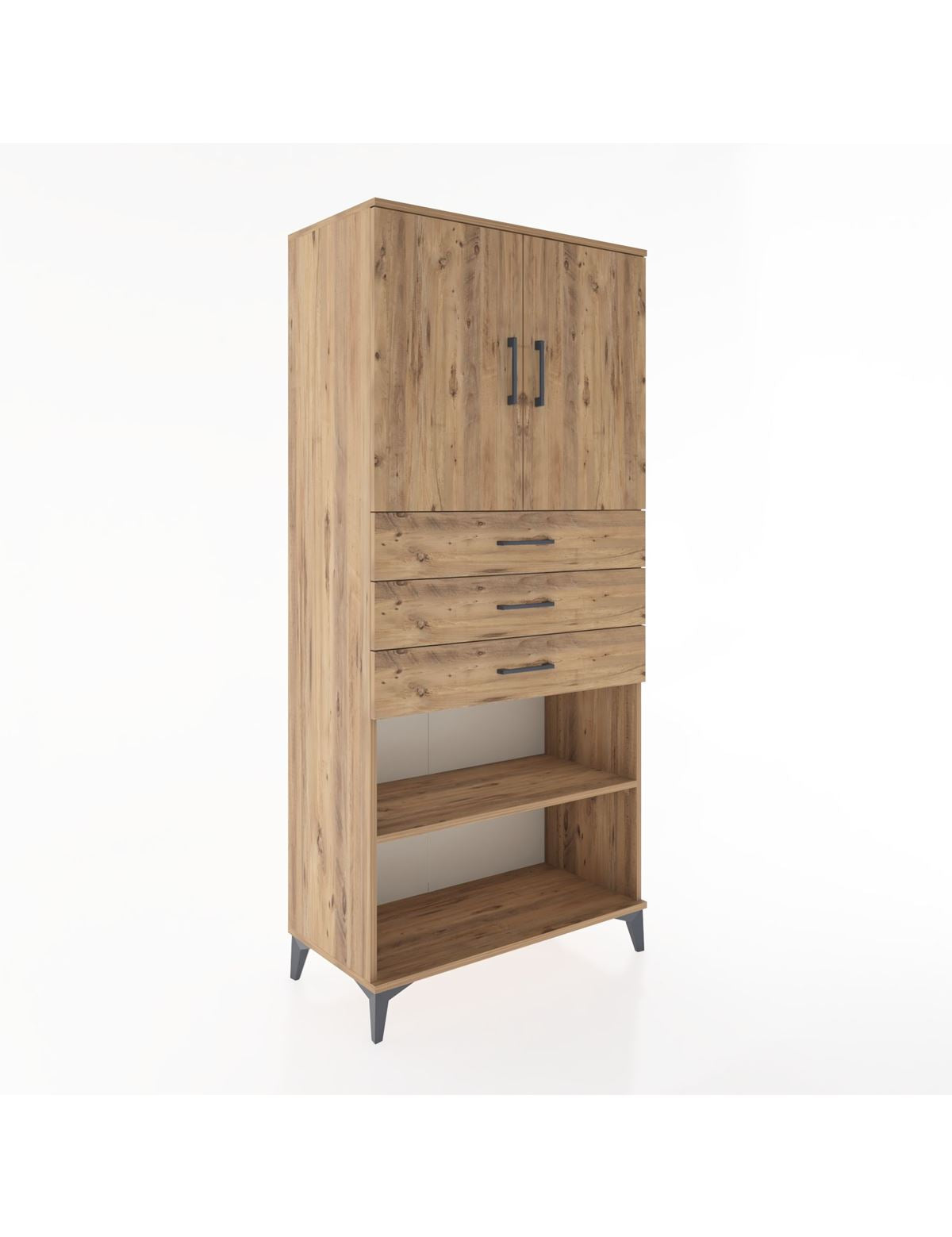 Hyperion Dolap 3 Raflı 3 Çekmeceli 2 Kapaklı 88x44x195 - S60M078V9B