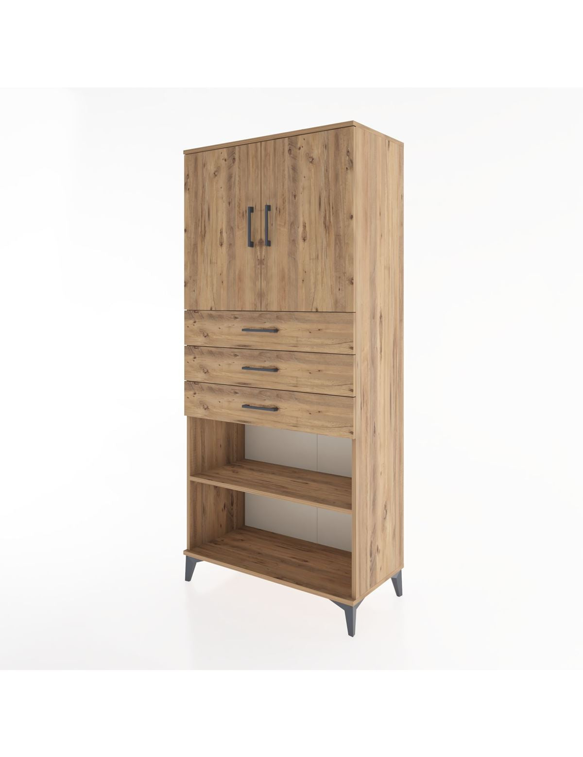 Hyperion Dolap 3 Raflı 3 Çekmeceli 2 Kapaklı 88x44x195 - S60M078V9B