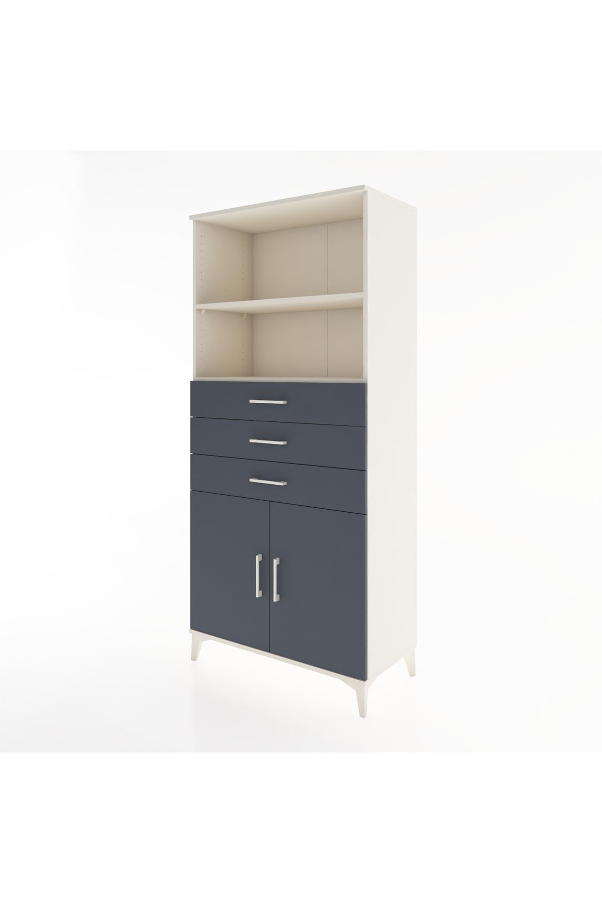 Hyperion Dolap 3 Raflı 3 Çekmeceli 2 Kapaklı 88x44x195 - S60M079V2B