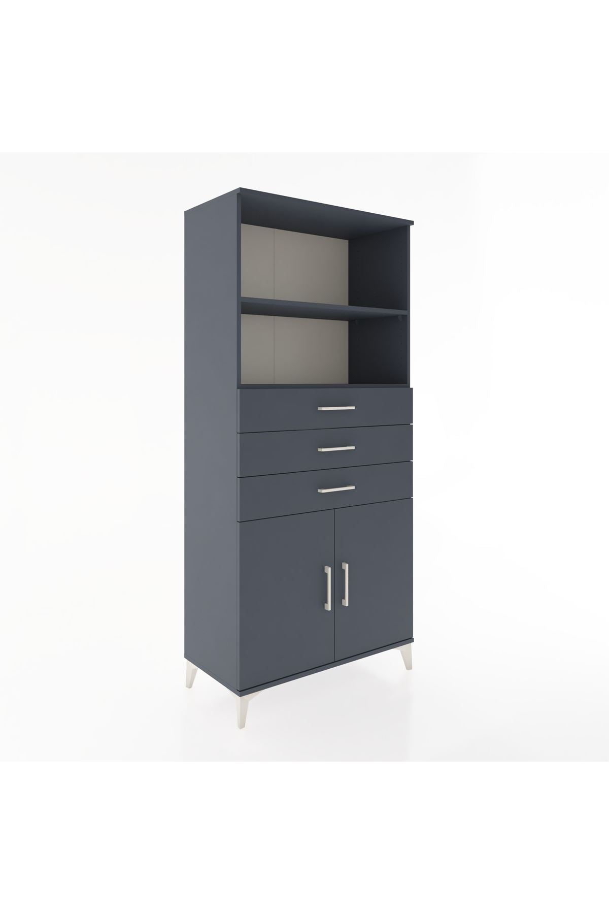 Hyperion Dolap 3 Raflı 3 Çekmeceli 2 Kapaklı 88x44x195 - S60M079V5B