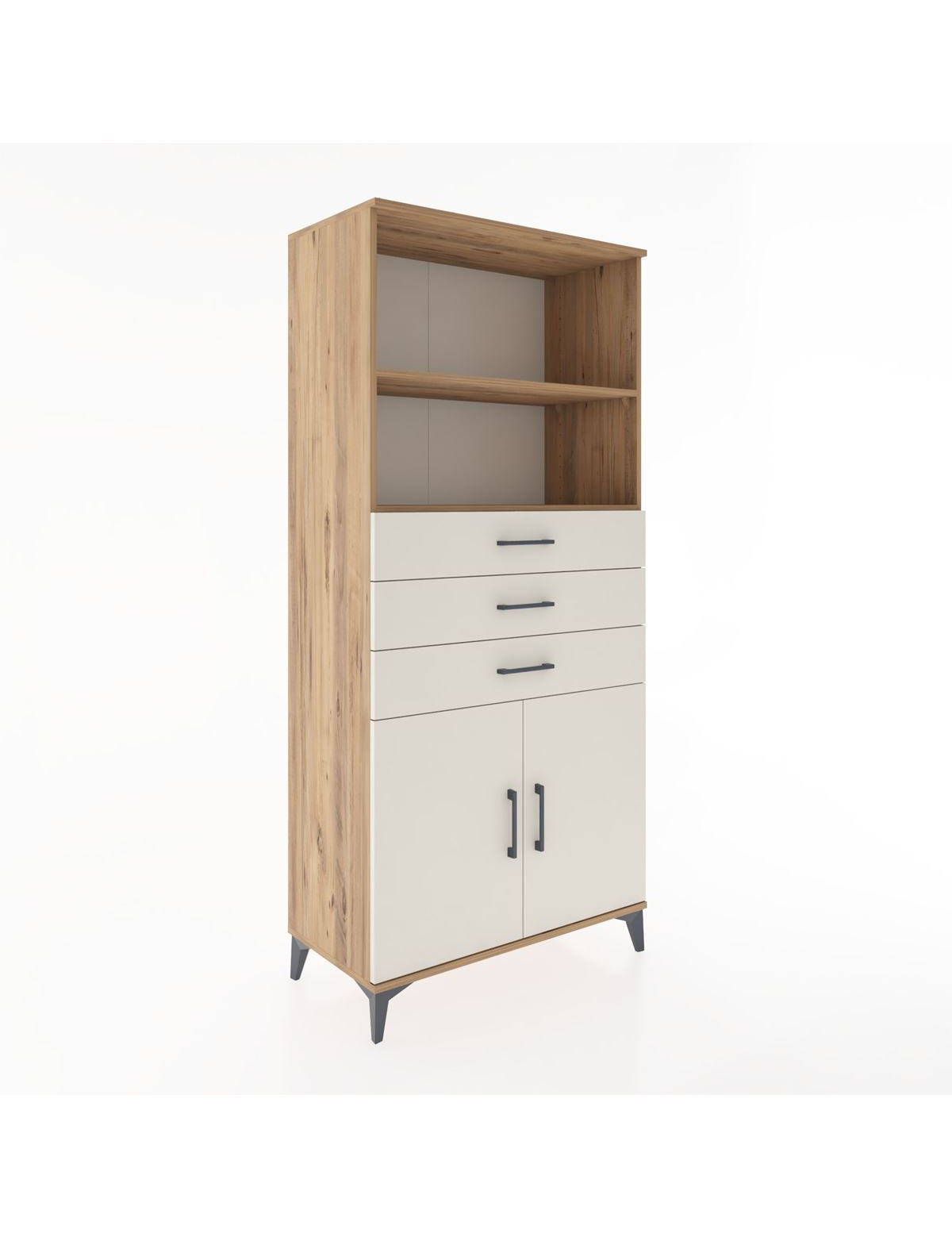 Hyperion Dolap 3 Raflı 3 Çekmeceli 2 Kapaklı 88x44x195 - S60M079V7B
