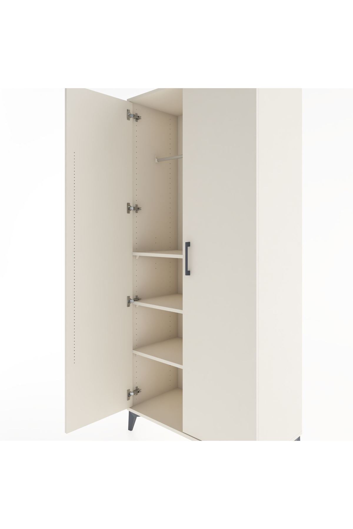 Hyperion Dolap 3 Raflı 2 Kapaklı Tek Askılı 88x44x195 - S60M080V1B