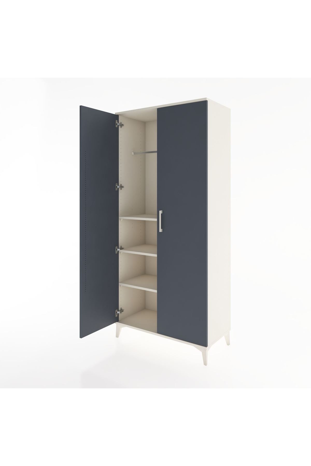 Hyperion Dolap 3 Raflı 2 Kapaklı Tek Askılı 88x44x195 - S60M080V2B