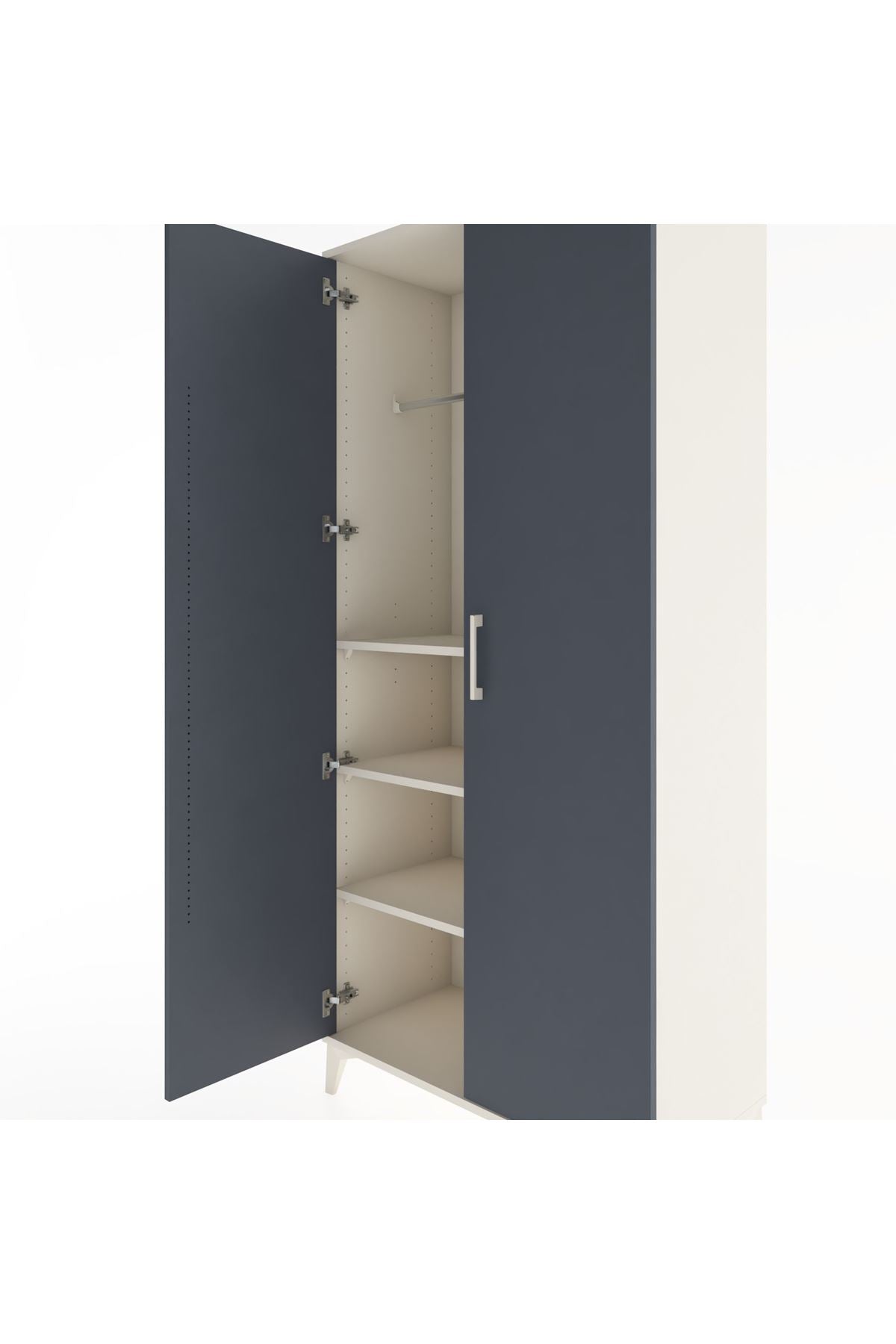 Hyperion Dolap 3 Raflı 2 Kapaklı Tek Askılı 88x44x195 - S60M080V2B