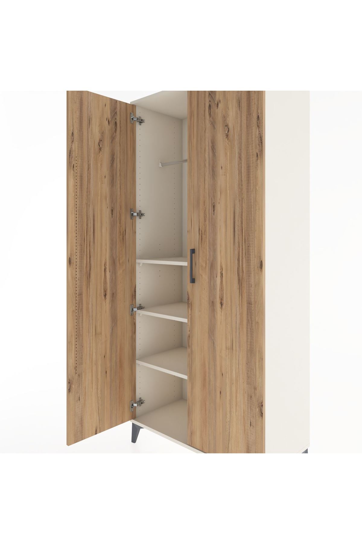 Hyperion Dolap 3 Raflı 2 Kapaklı Tek Askılı 88x44x195 - S60M080V3B