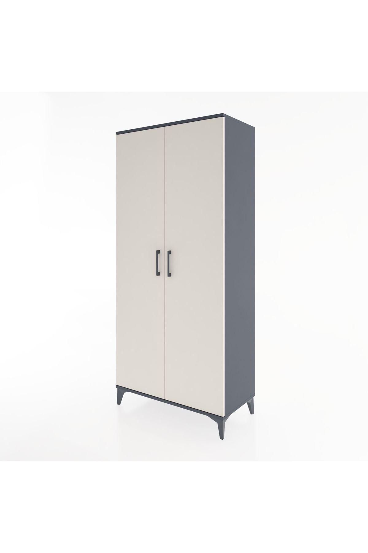 Hyperion Dolap 3 Raflı 2 Kapaklı Tek Askılı 88x44x195 - S60M080V4B