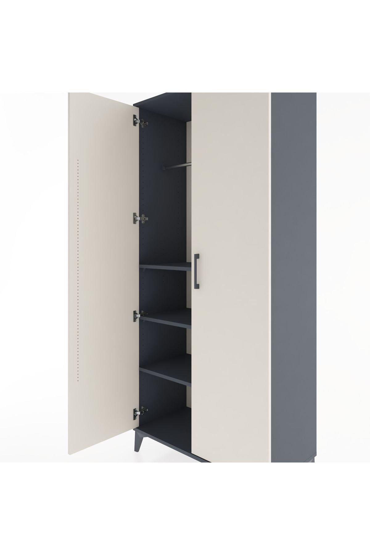 Hyperion Dolap 3 Raflı 2 Kapaklı Tek Askılı 88x44x195 - S60M080V4B