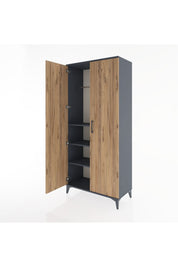 Hyperion Dolap 3 Raflı 2 Kapaklı Tek Askılı 88x44x195 - S60M080V6B