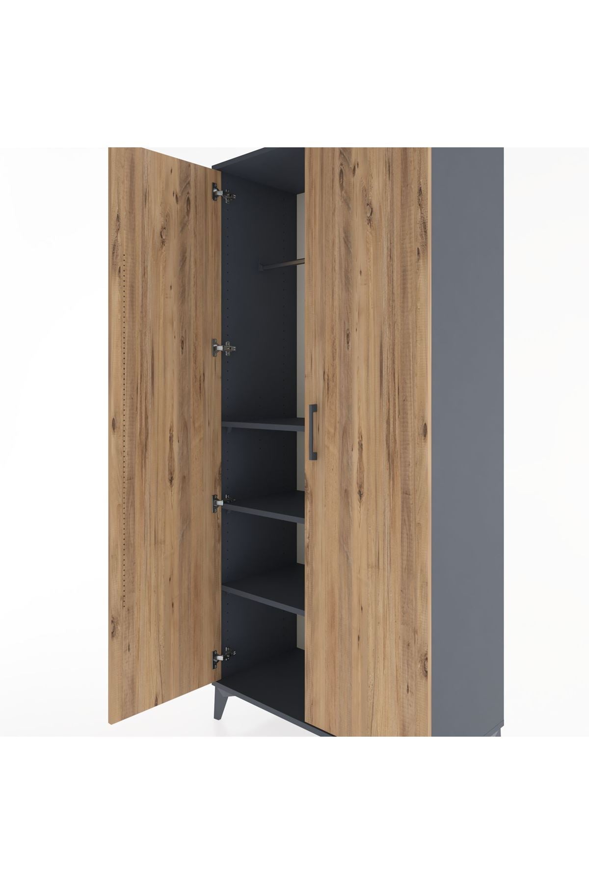 Hyperion Dolap 3 Raflı 2 Kapaklı Tek Askılı 88x44x195 - S60M080V6B