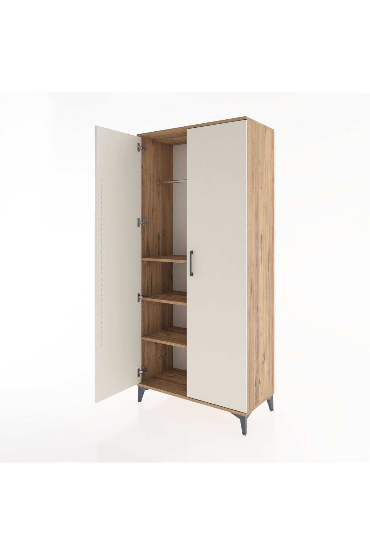 Hyperion Dolap 3 Raflı 2 Kapaklı Tek Askılı 88x44x195 - S60M080V7B