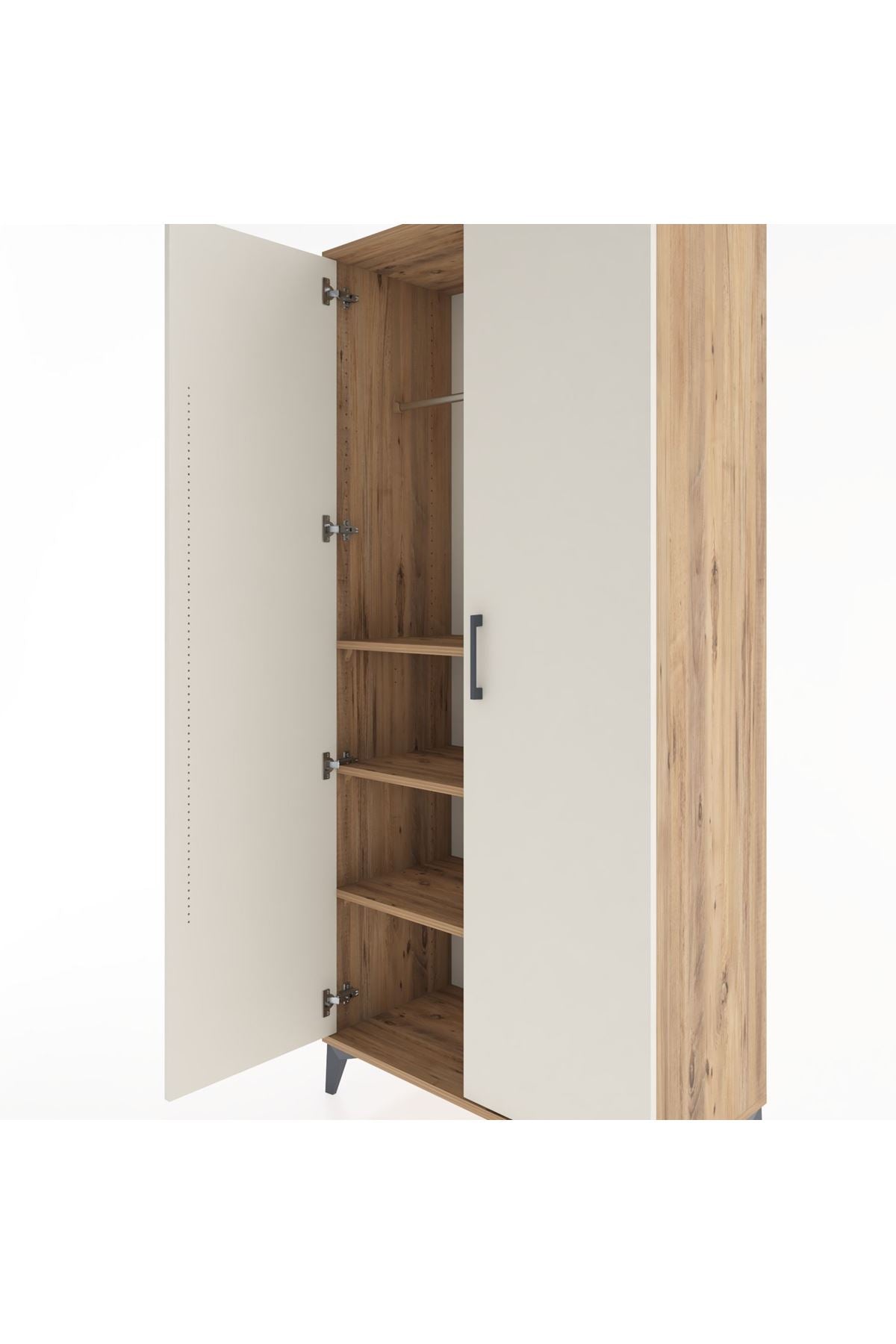 Hyperion Dolap 3 Raflı 2 Kapaklı Tek Askılı 88x44x195 - S60M080V7B