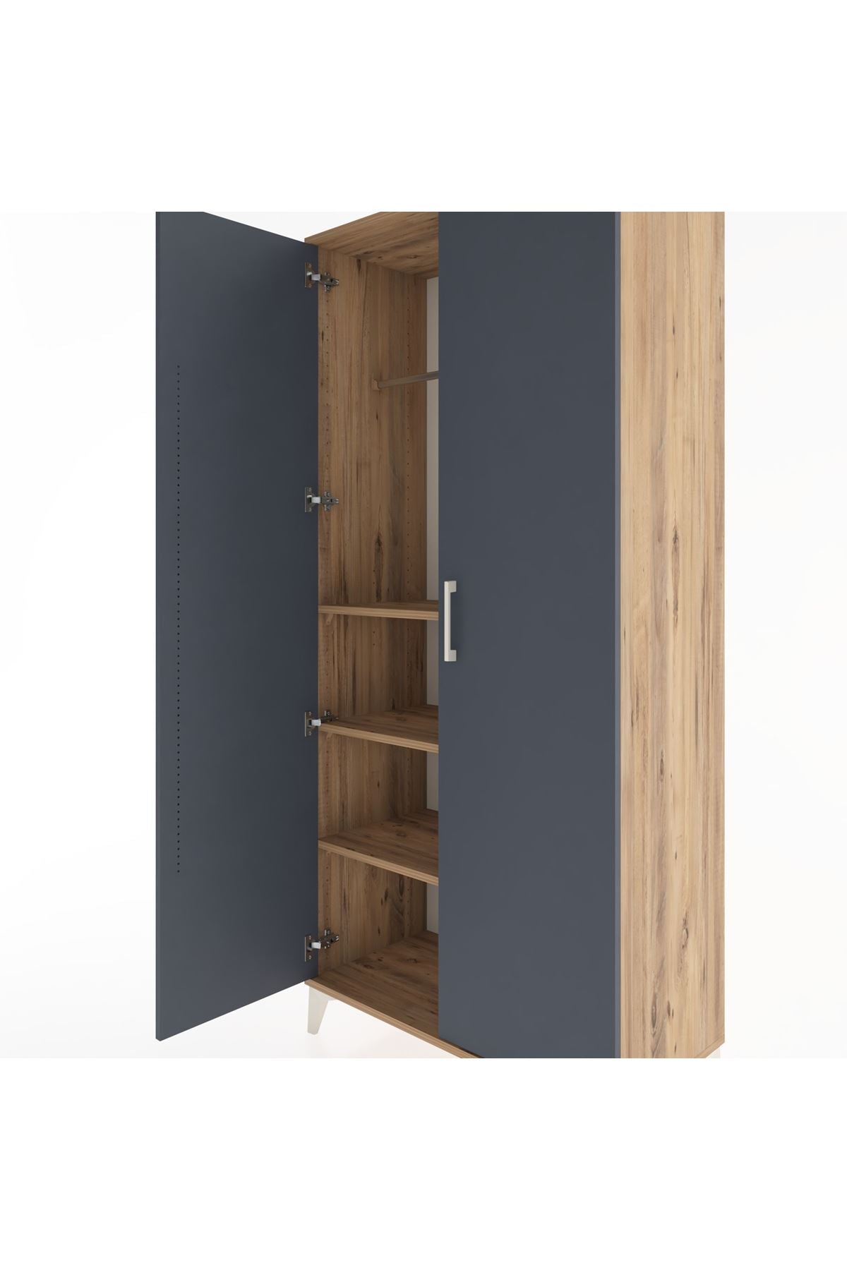 Hyperion Dolap 3 Raflı 2 Kapaklı Tek Askılı 88x44x195 - S60M080V8B